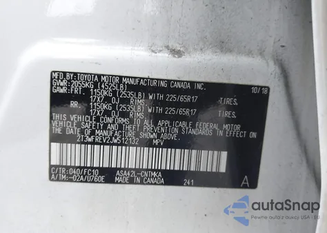 2018 Toyota Rav4 Xle from USA, damaged, VIN 2T3WFREV2JW512132
